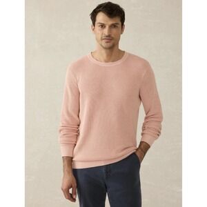 Faherty Brand Sunwashed Crewneck Sweater Coral Dawn Men's M NWT